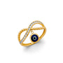 14k gold evil eye infinity ring, gold infinity evil eye jewelry, evil eye ring with CZ, luxury protective jewelry, 14k yellow gold evil eye charm, symbolic gold jewelry