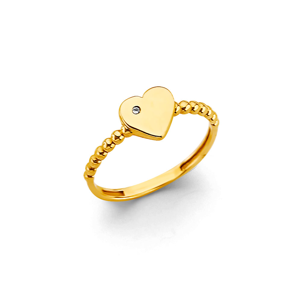 14k gold heart ring (3113)