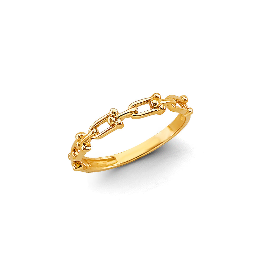 14K Gold Dainty Link Chain Ring