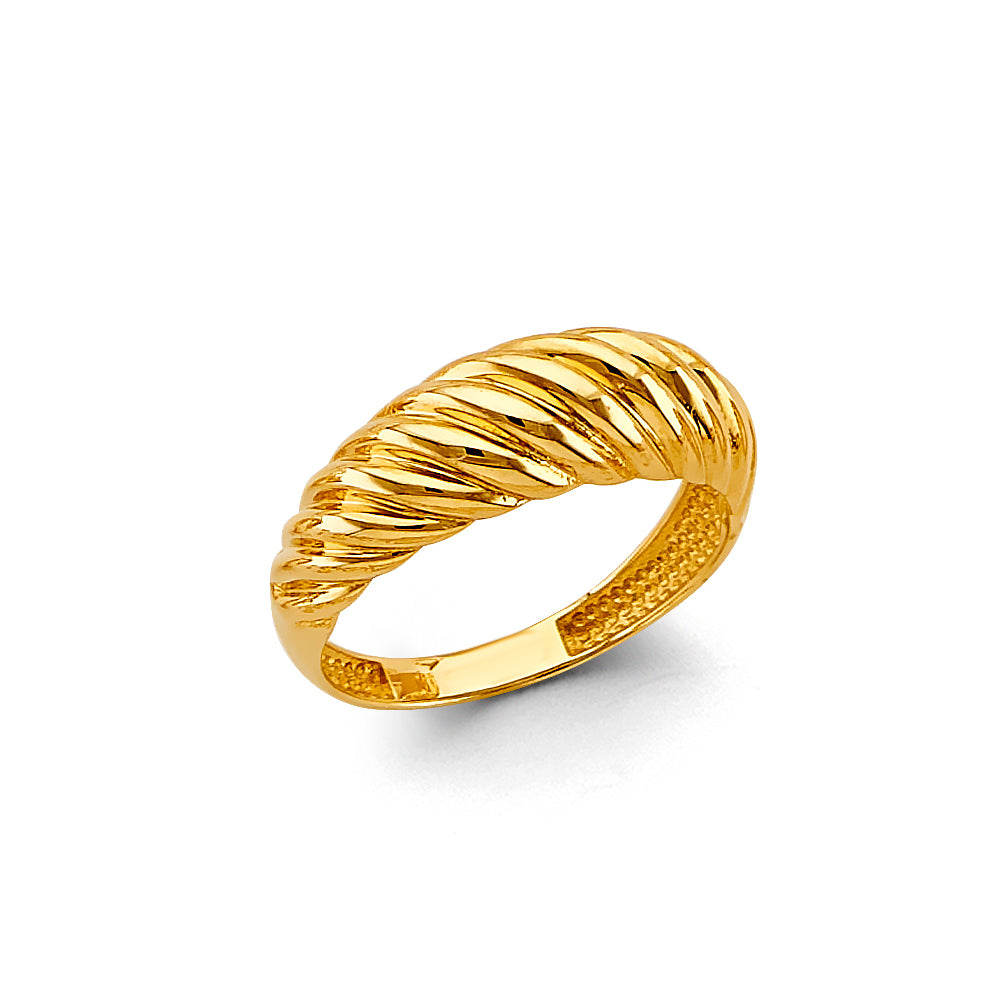 “oro clásico” – 14k gold textured dome ring