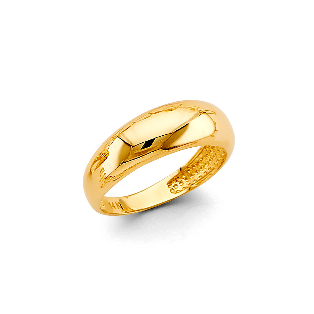 “liso clásico” – 14k gold high polish dome ring