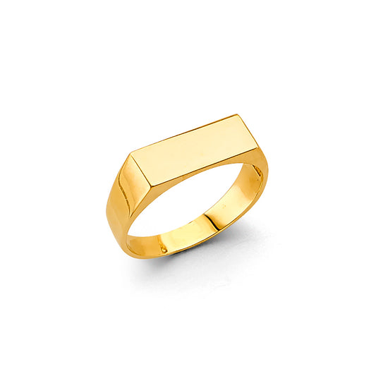 rectangular gold signet ring 14k, unisex engravable gold ring, modern gold signet jewelry, personalized rectangular ring