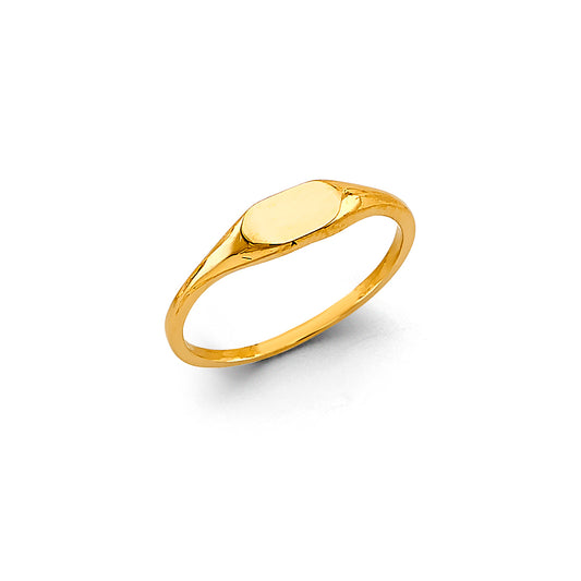 14K gold signet ring, dainty gold signet ring, engravable gold ring, personalized gold jewelry, real gold pinky ring