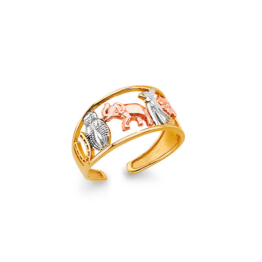 14k solid lucky toe ring