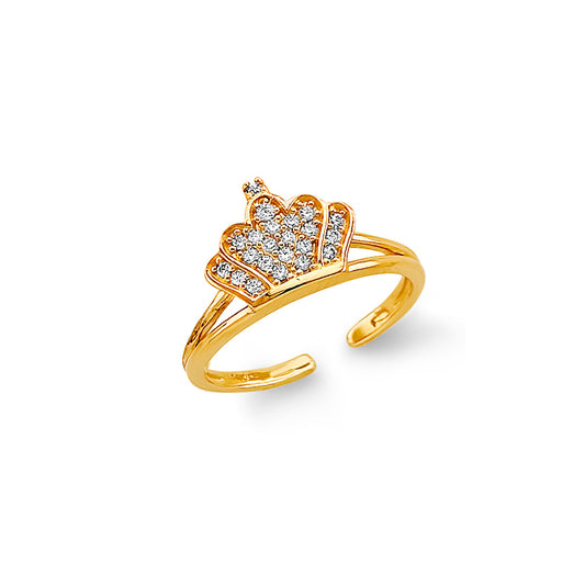 Anillo de dedo del pie de amor, amor, amor de oro macizo de 14 quilates