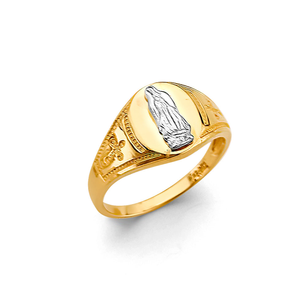 14K Two-Tone Virgencita Guadalupe Ring