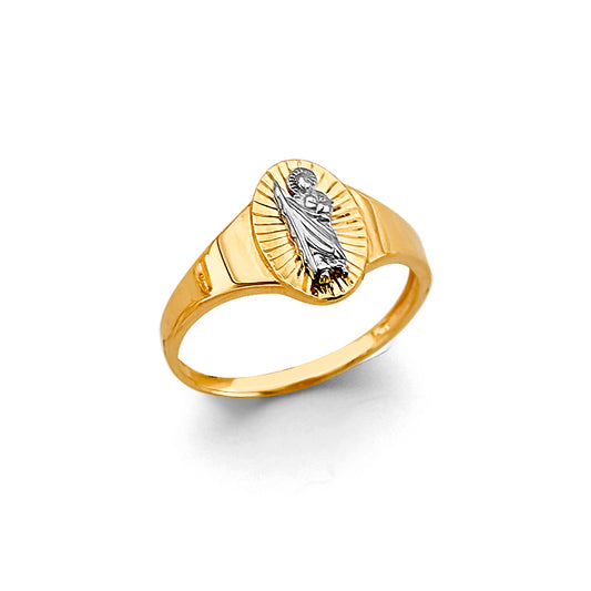 14k gold  two tone san judas ring