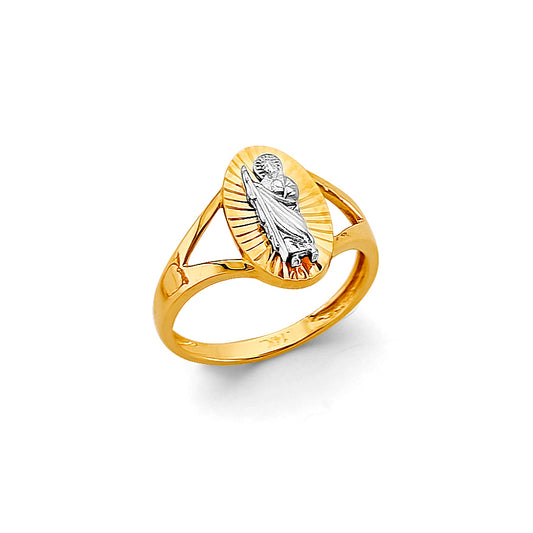 14K Gold San Judas Baby Ring or Womens Pinky Ring
