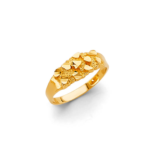 14k gold baby nugget ring for babies or womens pinky ring (3484)