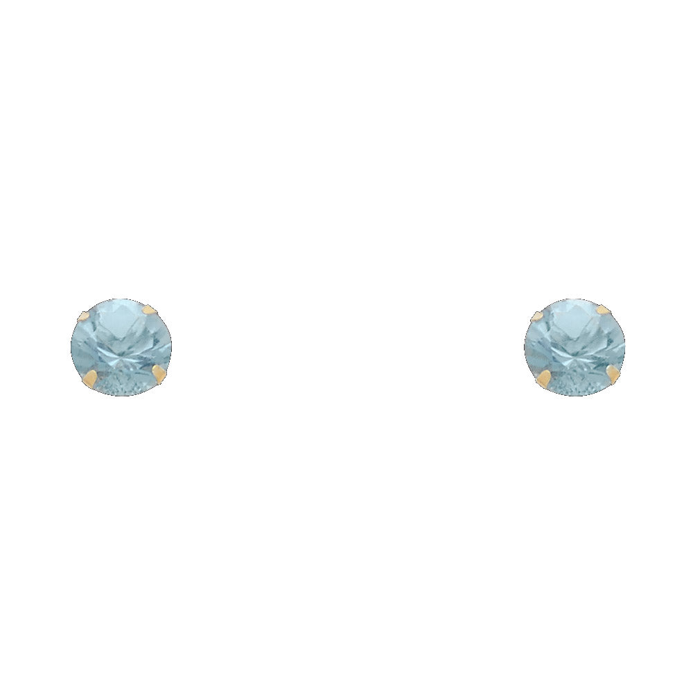 Pendientes de oro de 14 quilates con cierre de rosca y piedra natal de 6 mm