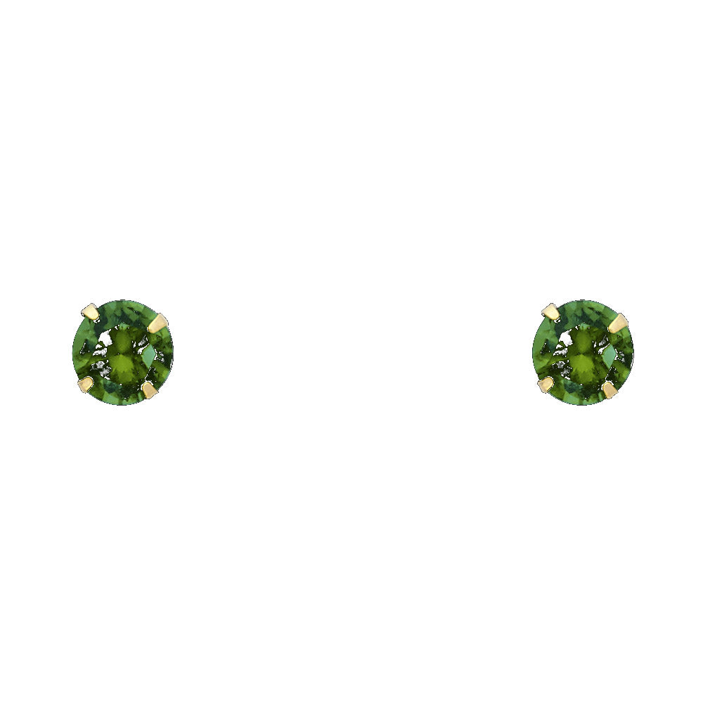 Pendientes de oro de 14 quilates con cierre de rosca y piedra natal de 6 mm