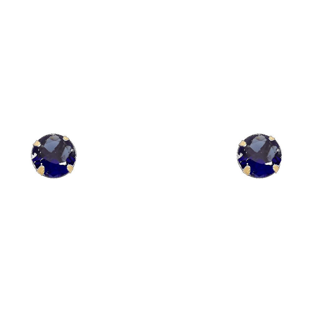 Pendientes de oro de 14 quilates con cierre de rosca y piedra natal de 6 mm