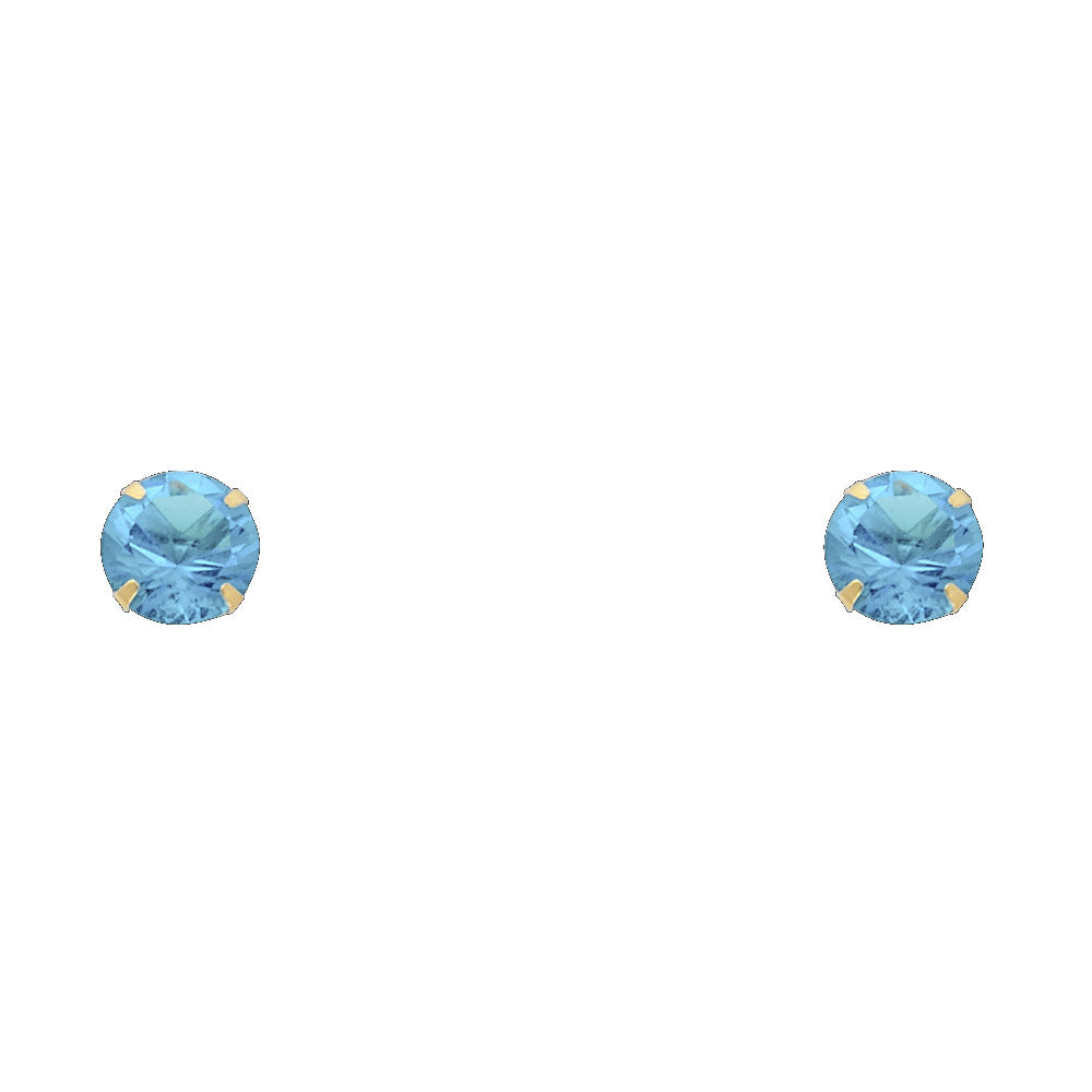 Pendientes de oro de 14 quilates con cierre de rosca y piedra natal de 6 mm