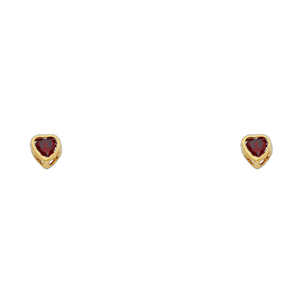 Little Love Birthstone Studs 3mm  — 14K Gold