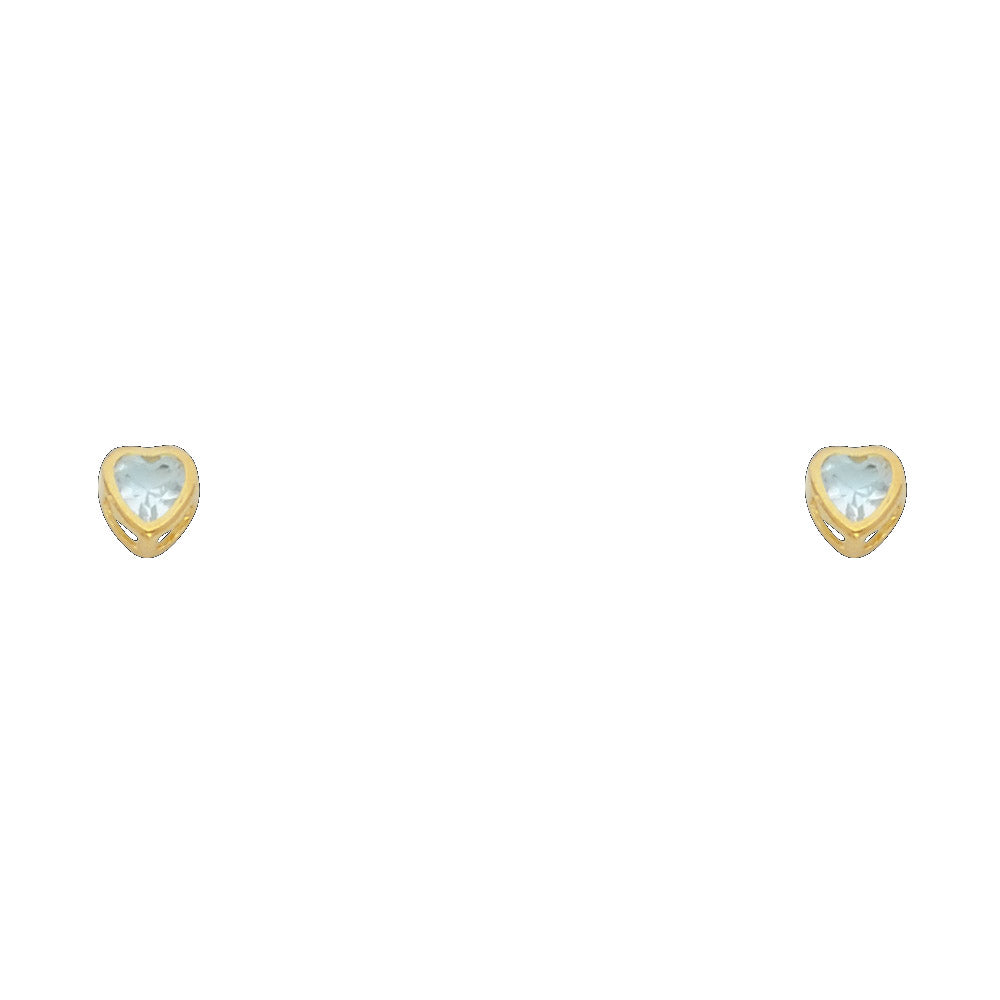 Little Love Birthstone Studs 3mm  — 14K Gold