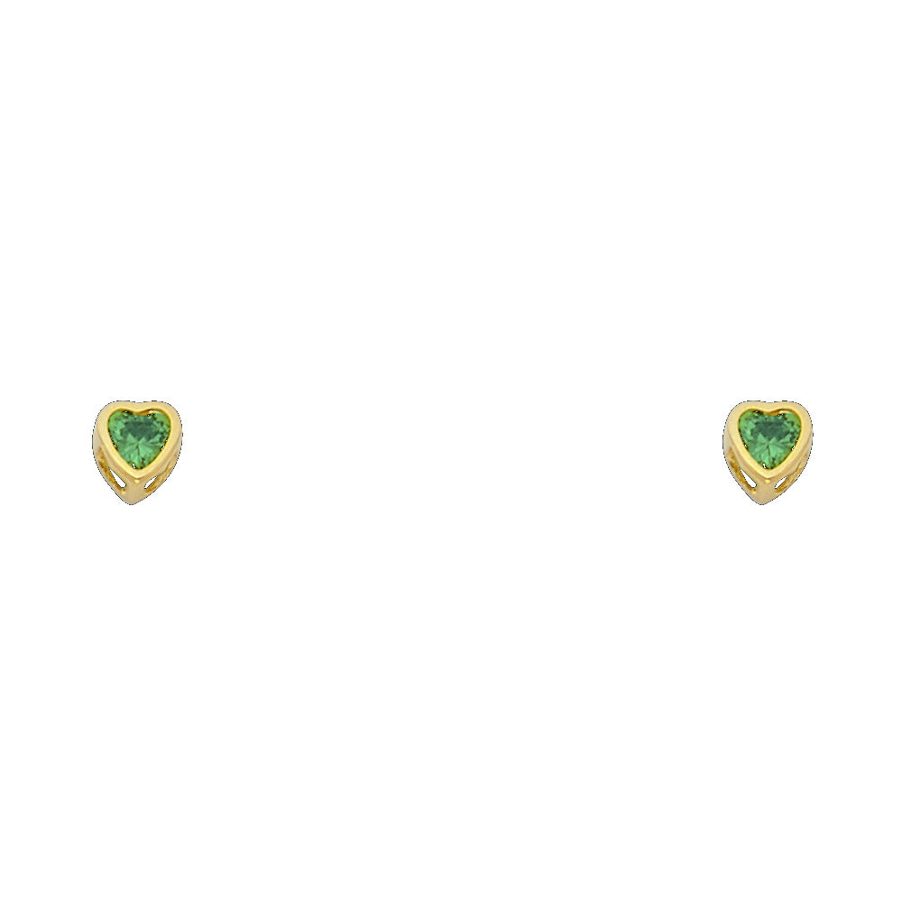 Little Love Birthstone Studs 3mm  — 14K Gold