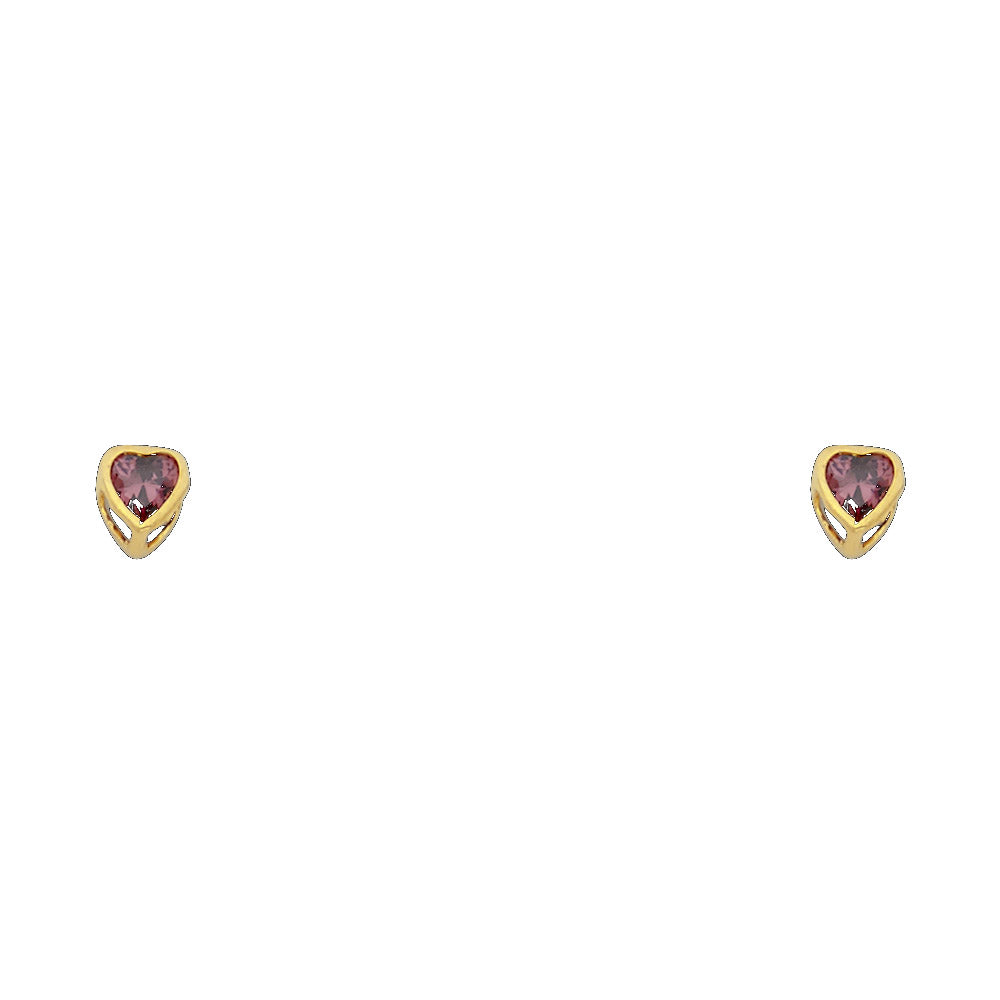 Little Love Birthstone Studs 3mm  — 14K Gold