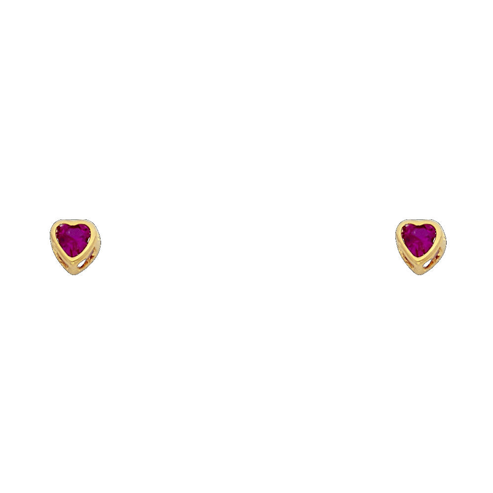 Little Love Birthstone Studs 3mm  — 14K Gold