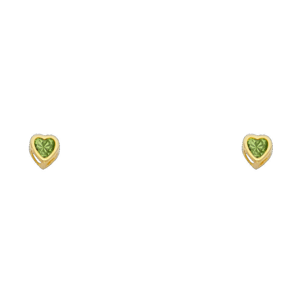 Little Love Birthstone Studs 3mm  — 14K Gold