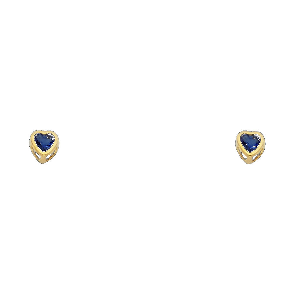 Little Love Birthstone Studs 3mm  — 14K Gold