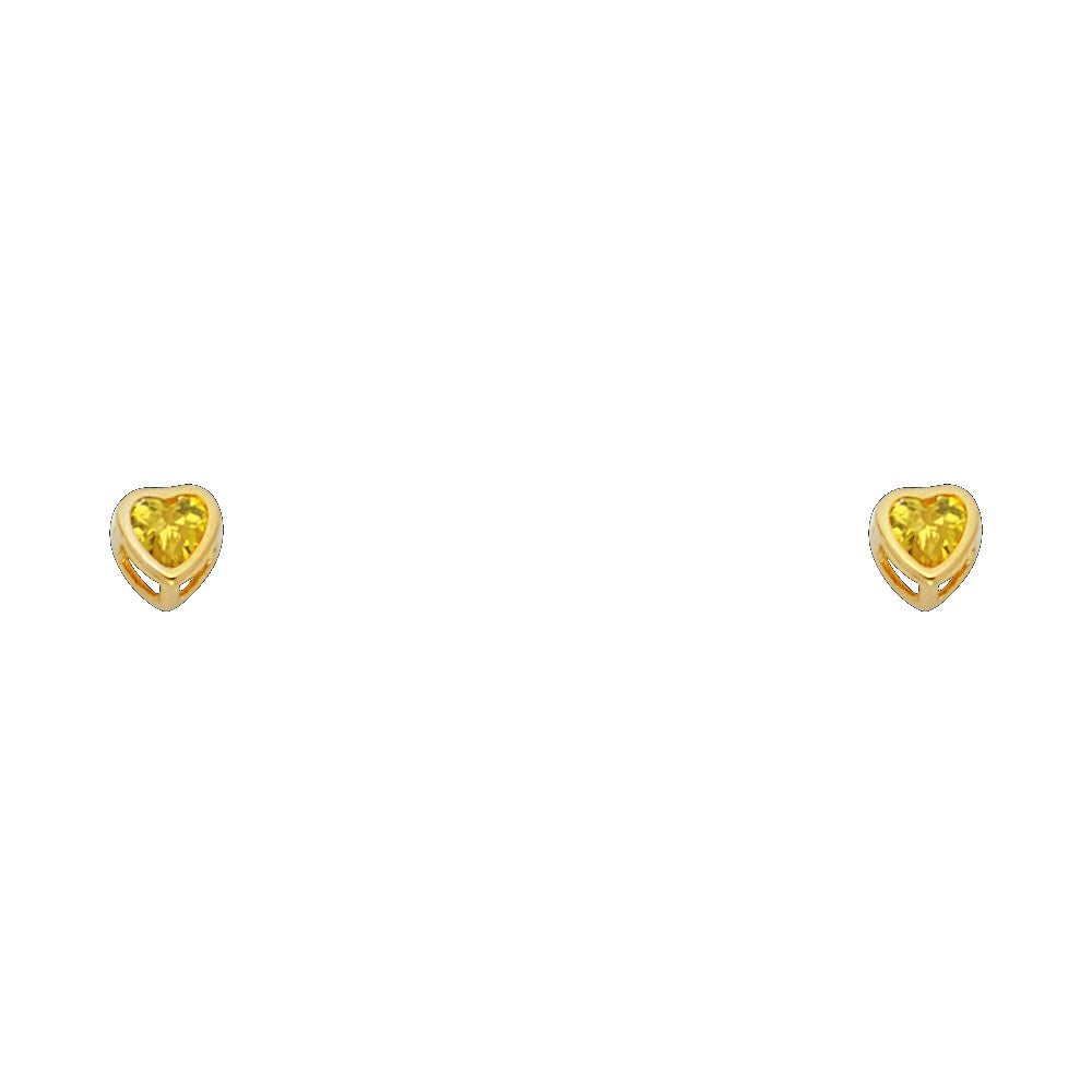 Little Love Birthstone Studs 3mm  — 14K Gold