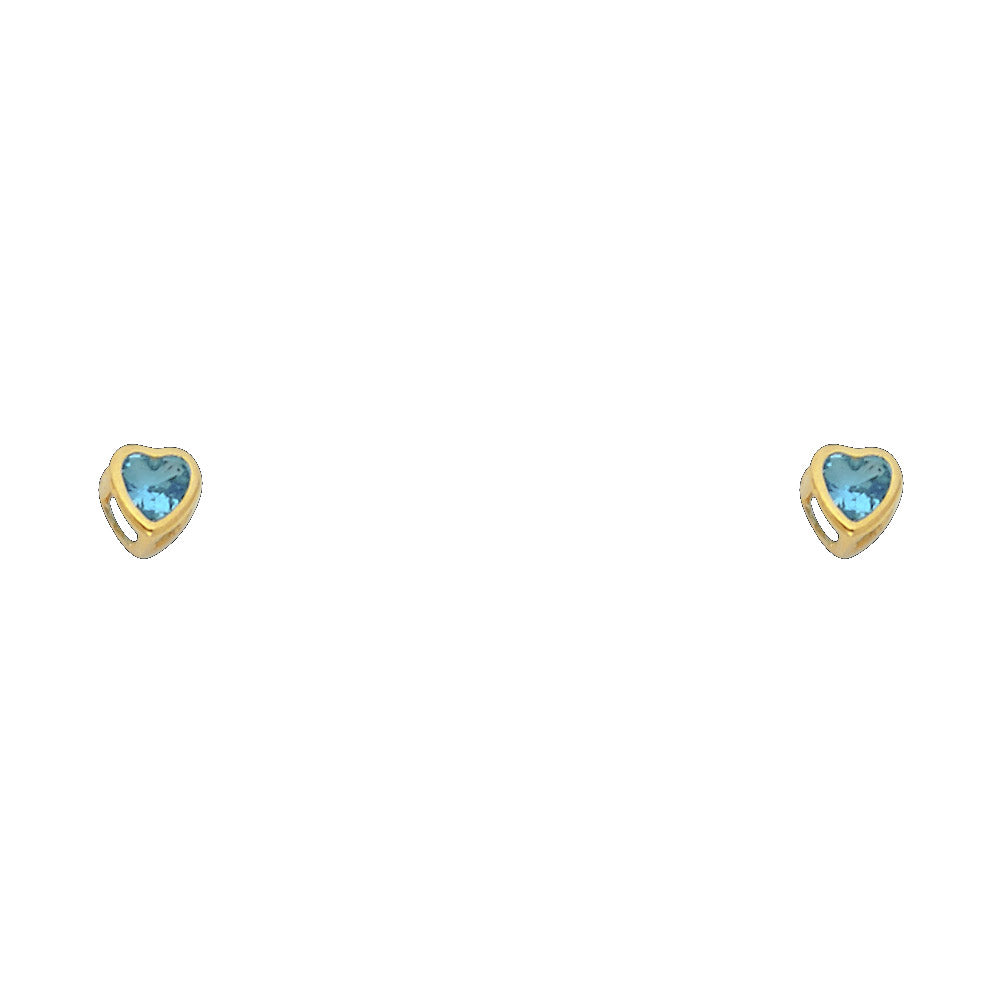Little Love Birthstone Studs 3mm  — 14K Gold
