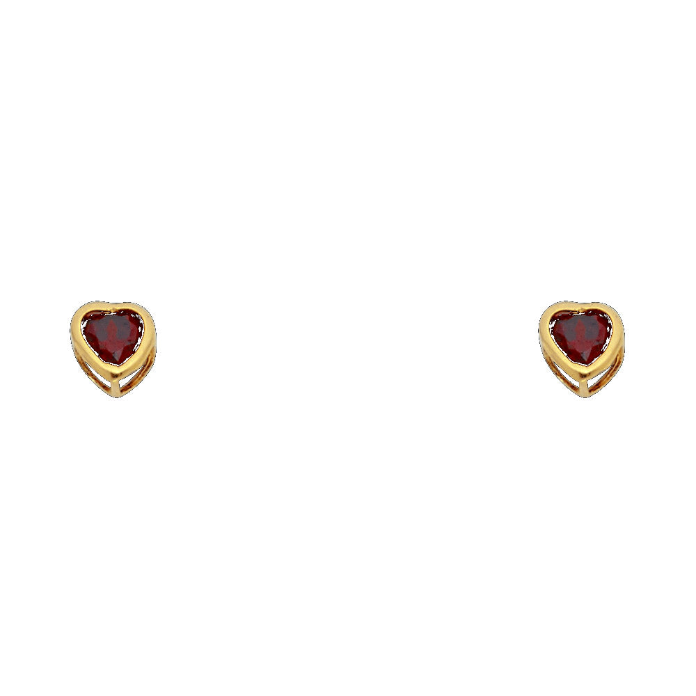 Little Love Birthstone Studs — 4mm | 14K Gold