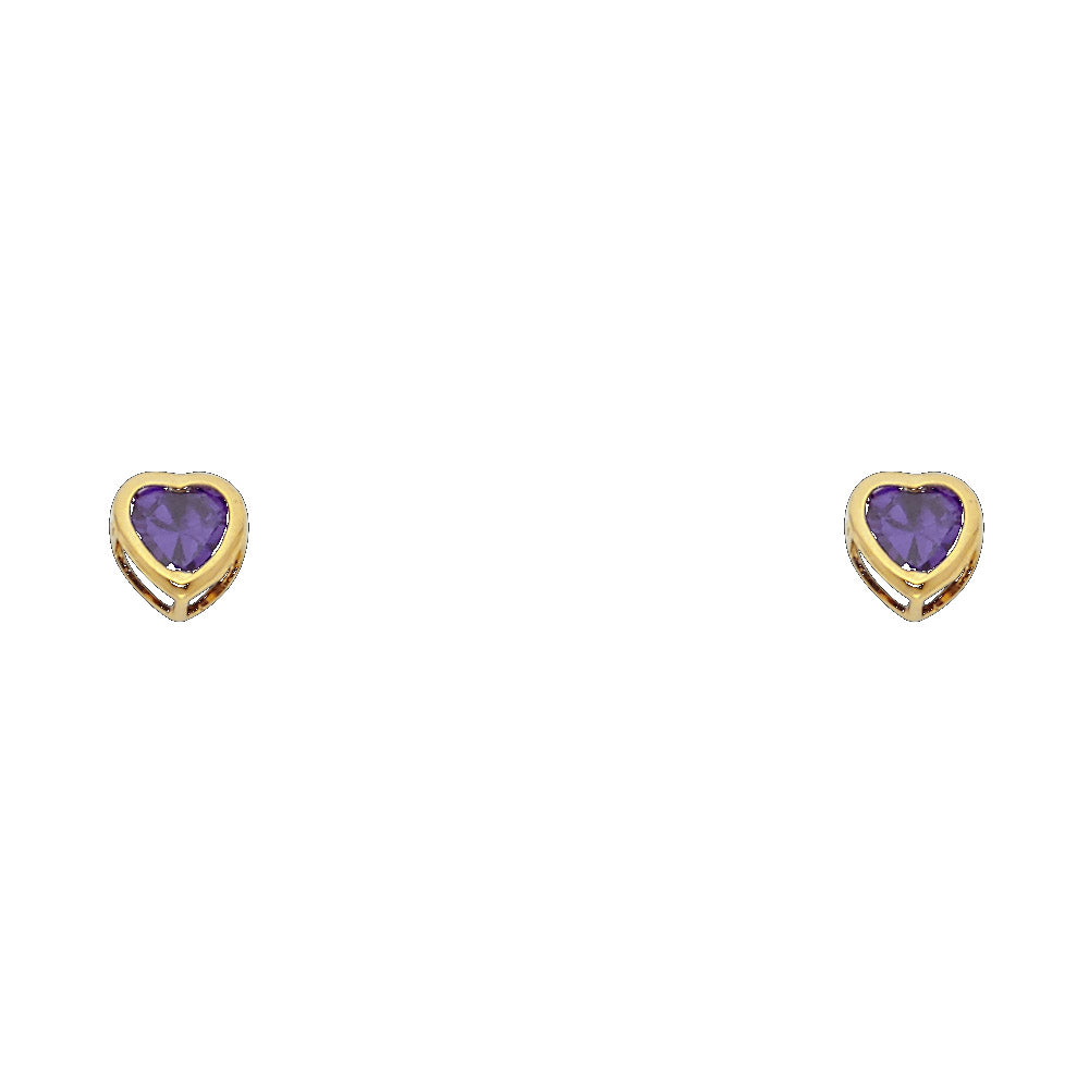 Little Love Birthstone Studs — 4mm | 14K Gold