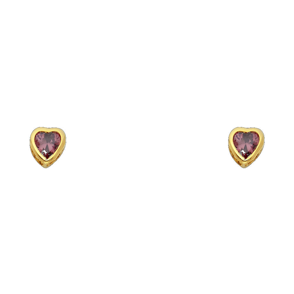 Little Love Birthstone Studs — 4mm | 14K Gold