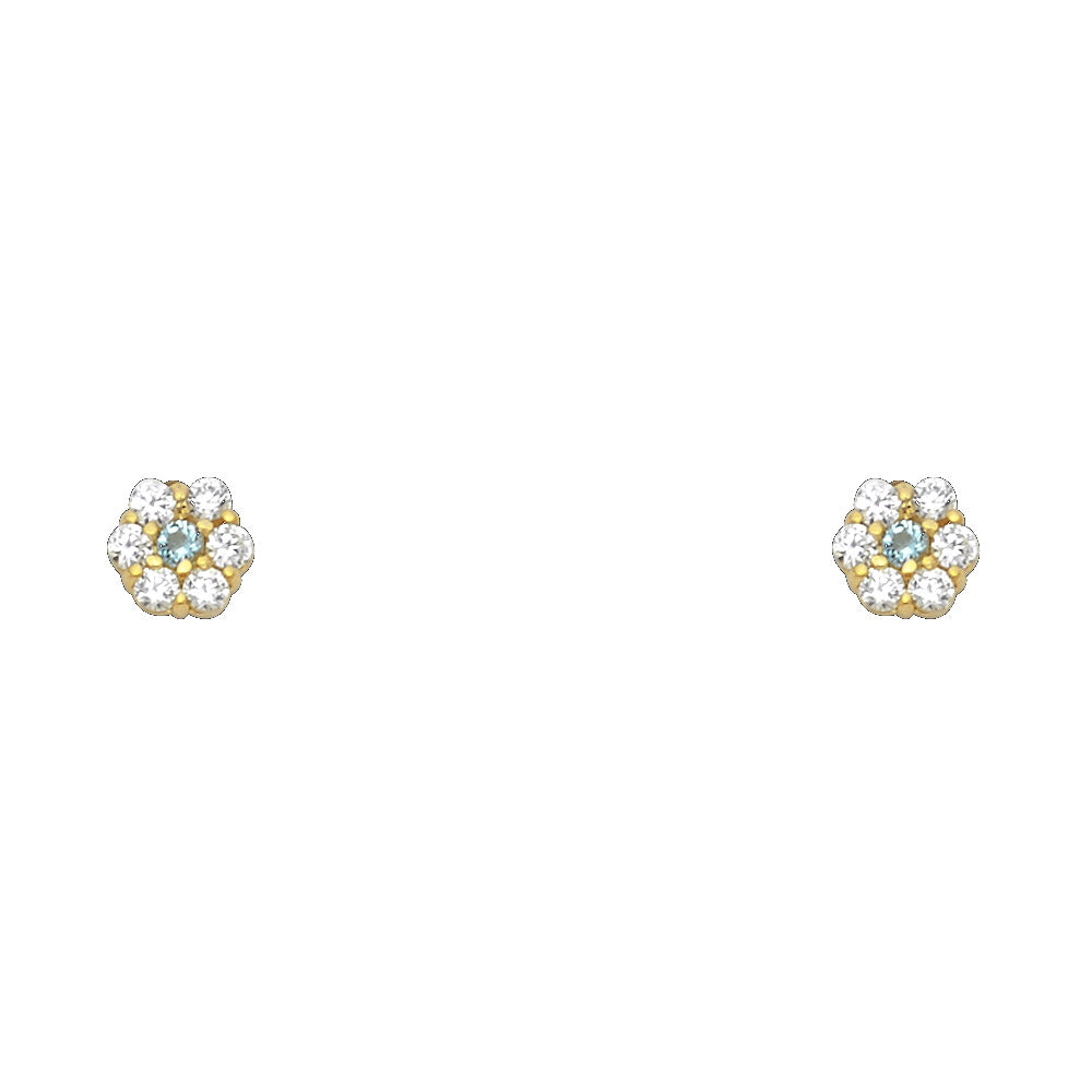 Little Bloom Birthstone Studs | 14K Gold