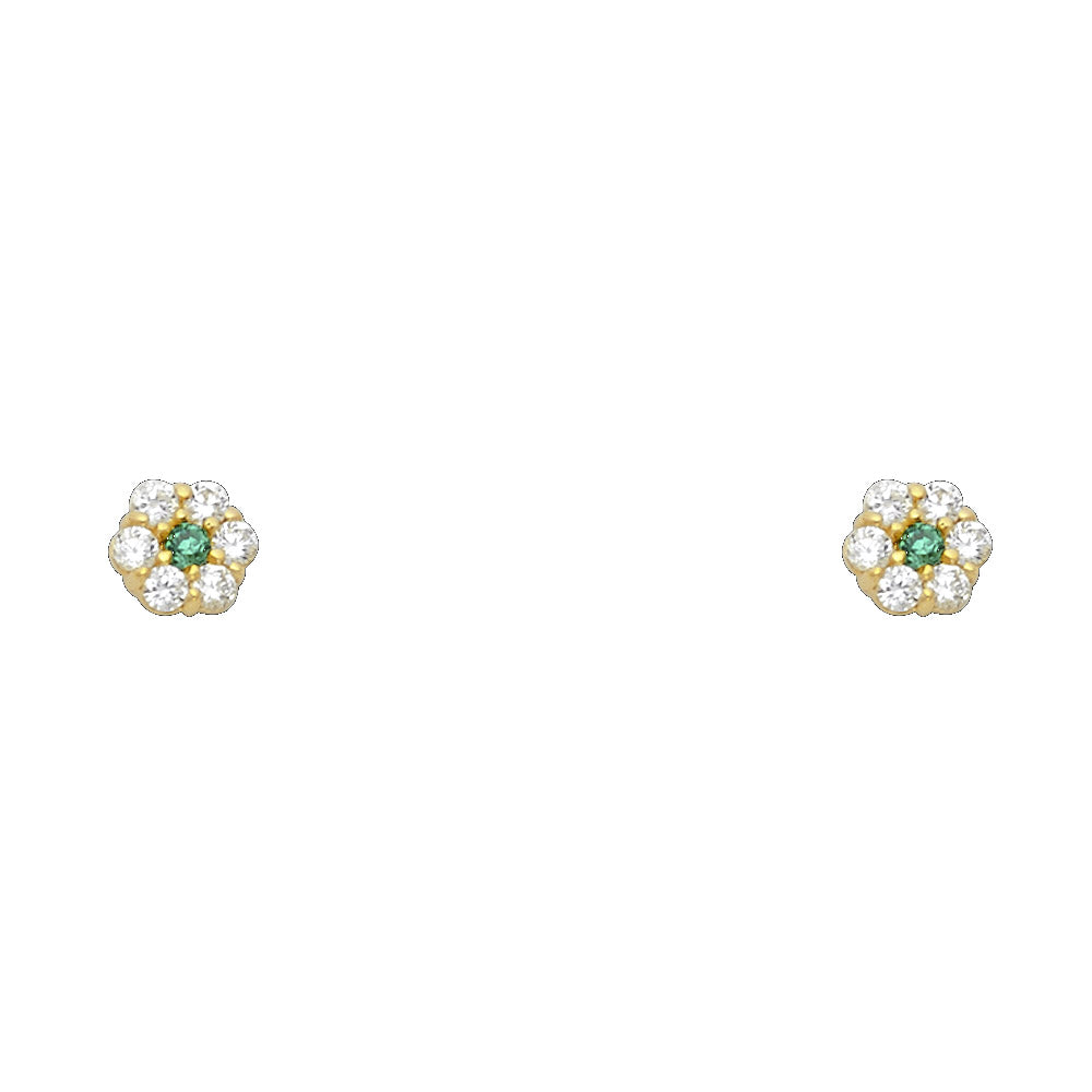 Little Bloom Birthstone Studs | 14K Gold