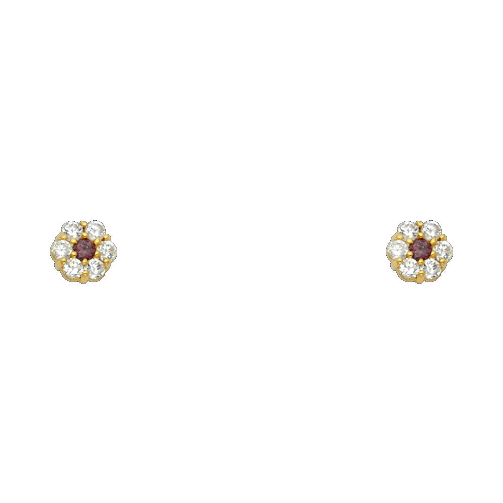 Little Bloom Birthstone Studs | 14K Gold