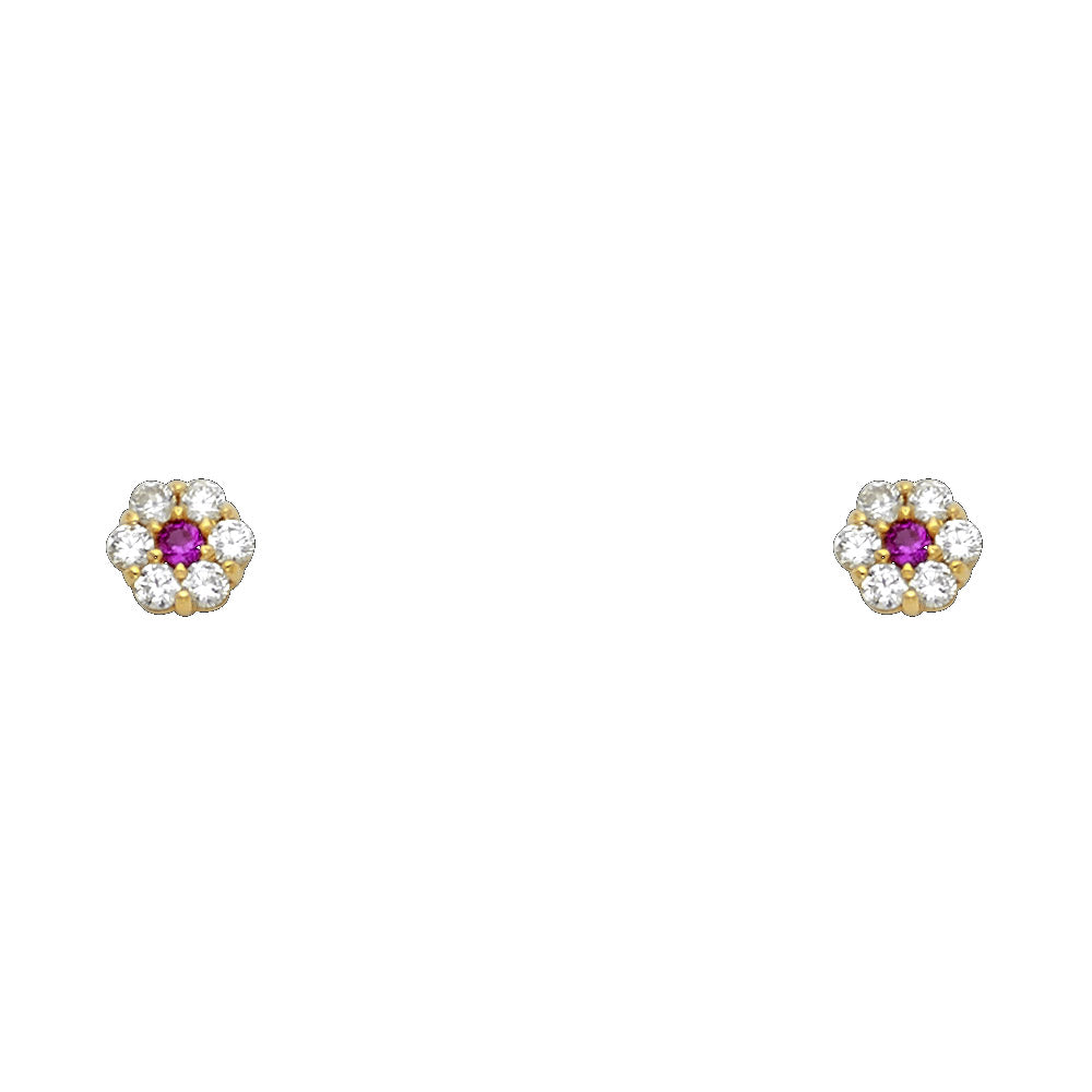 Little Bloom Birthstone Studs | 14K Gold