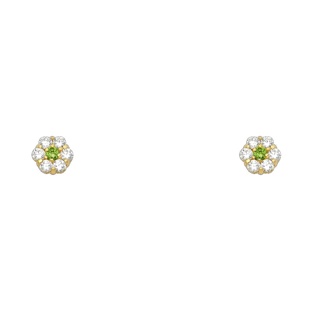 Little Bloom Birthstone Studs | 14K Gold