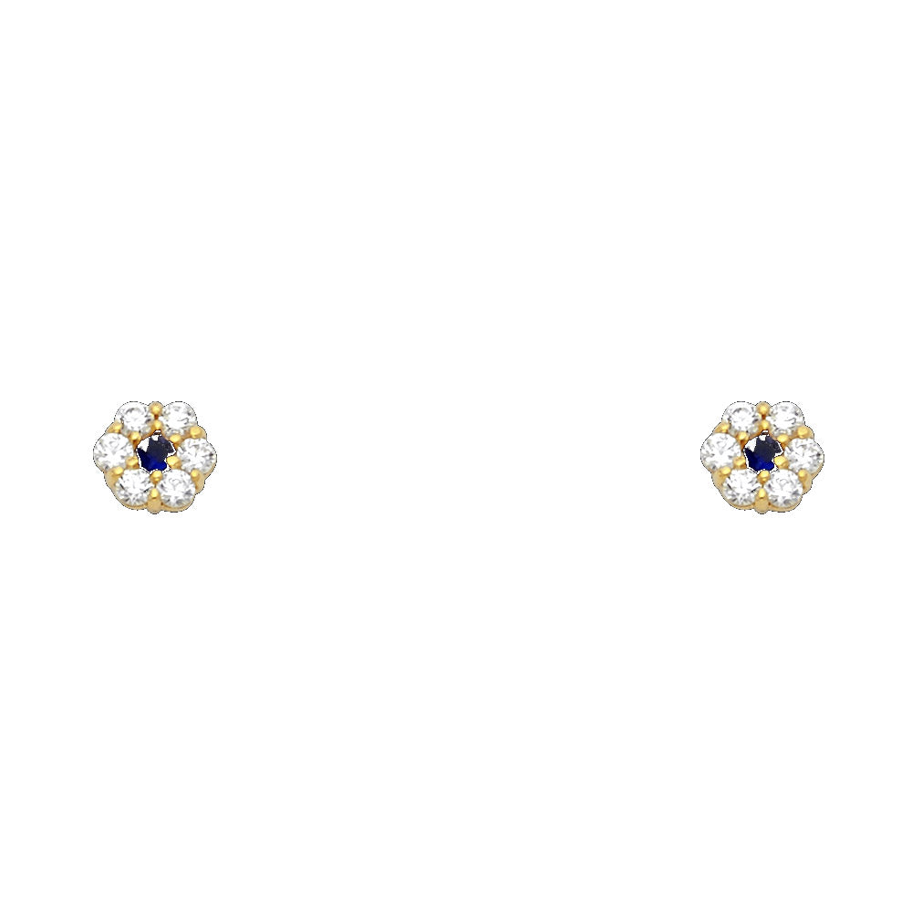 Little Bloom Birthstone Studs | 14K Gold