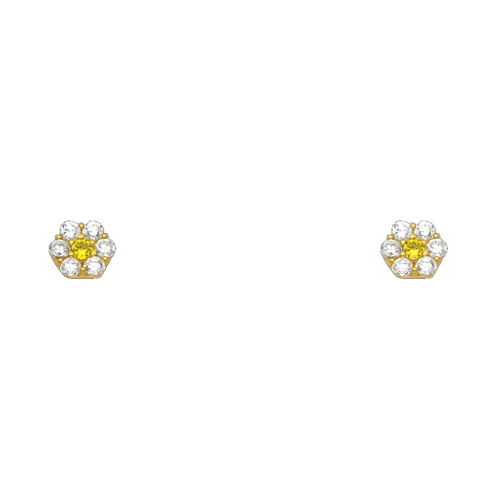Little Bloom Birthstone Studs | 14K Gold