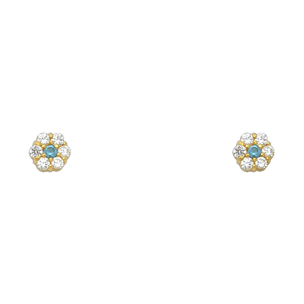 Little Bloom Birthstone Studs | 14K Gold