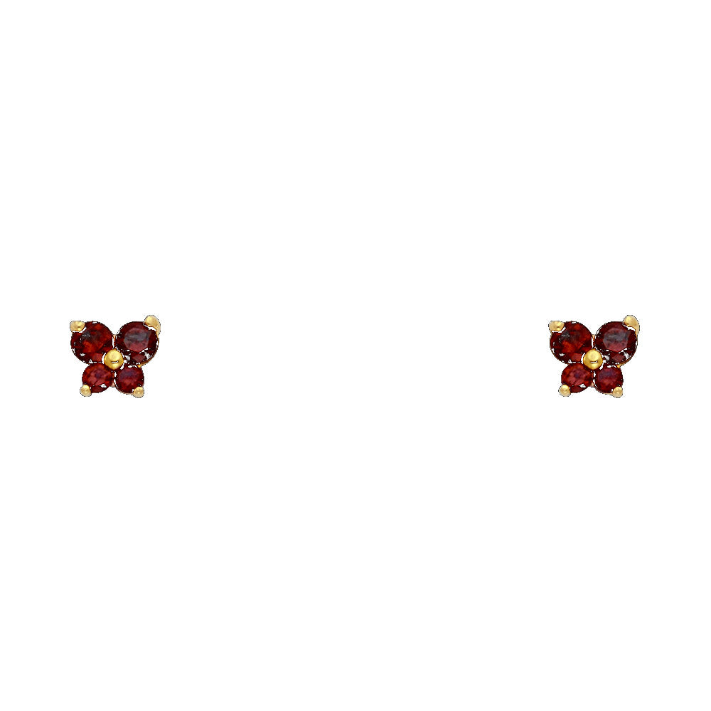 Little Flutter Birthstone Studs | 14K Gold