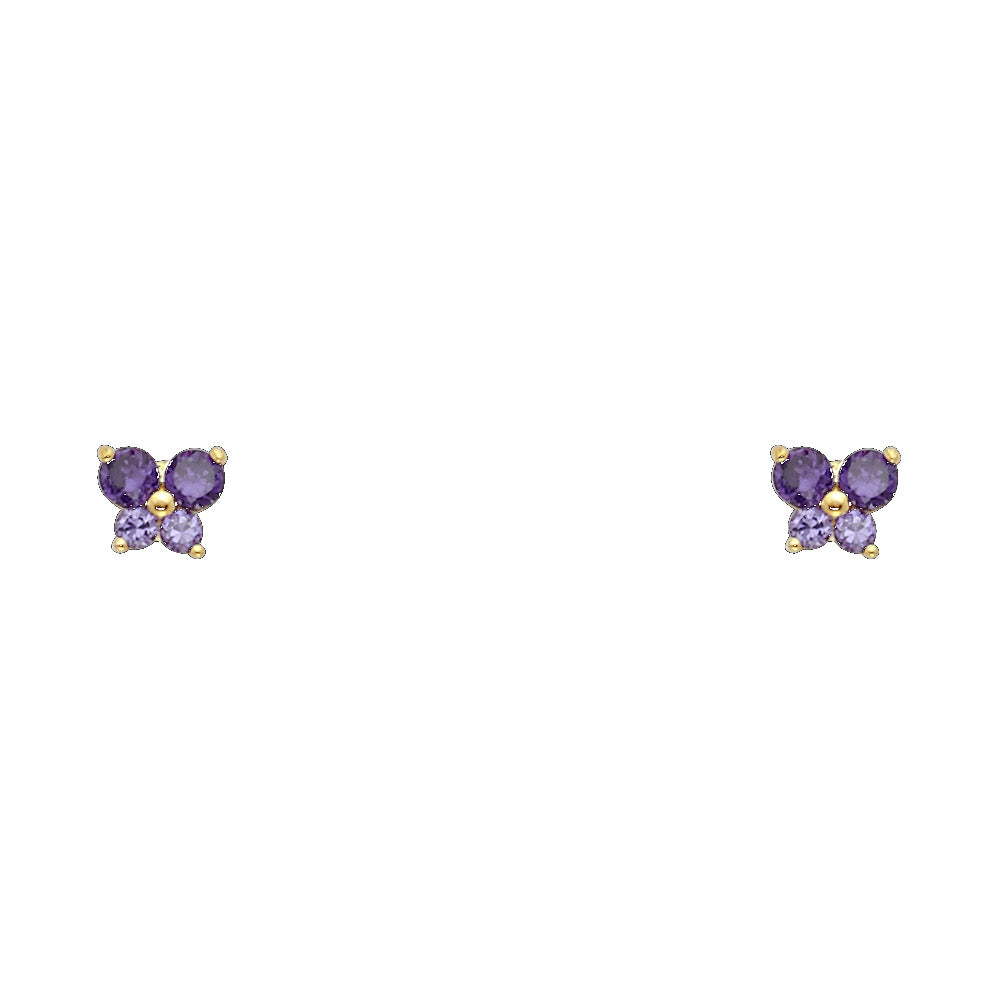 Little Flutter Birthstone Studs | 14K Gold