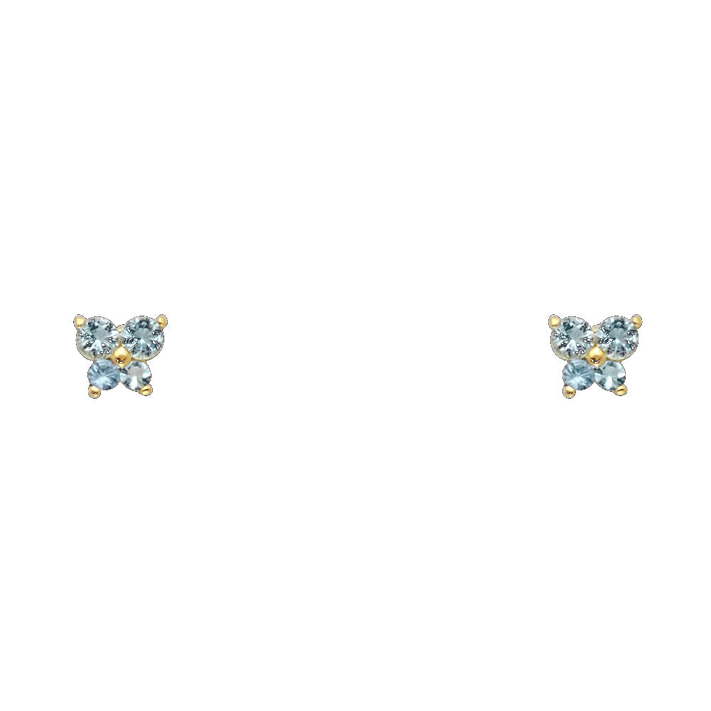 Little Flutter Birthstone Studs | 14K Gold