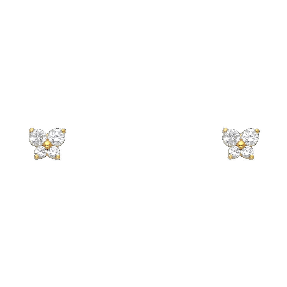 Little Flutter Birthstone Studs | 14K Gold
