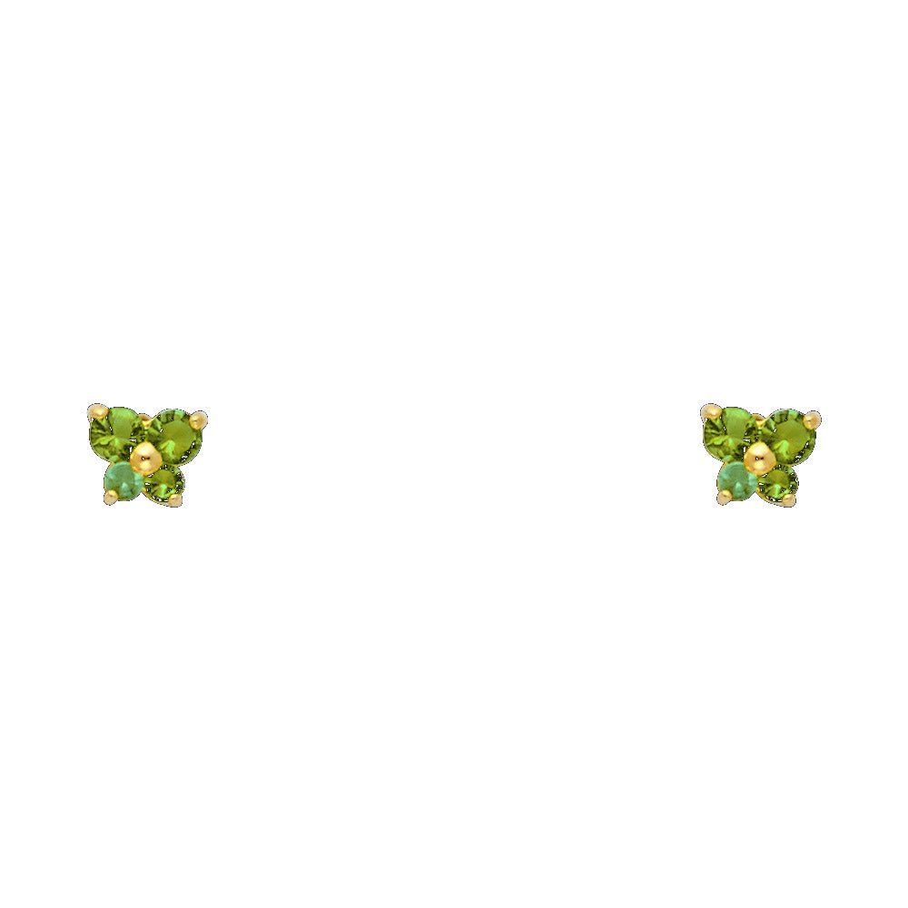 Little Flutter Birthstone Studs | 14K Gold