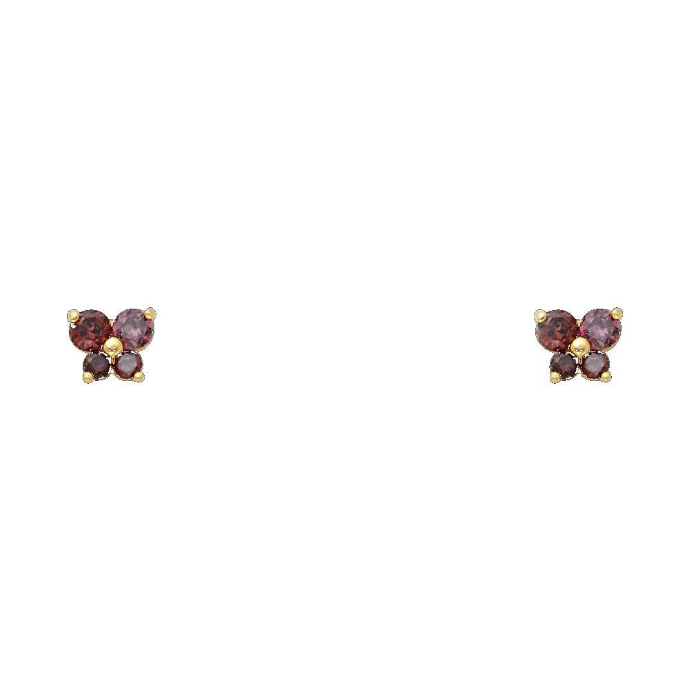 Little Flutter Birthstone Studs | 14K Gold