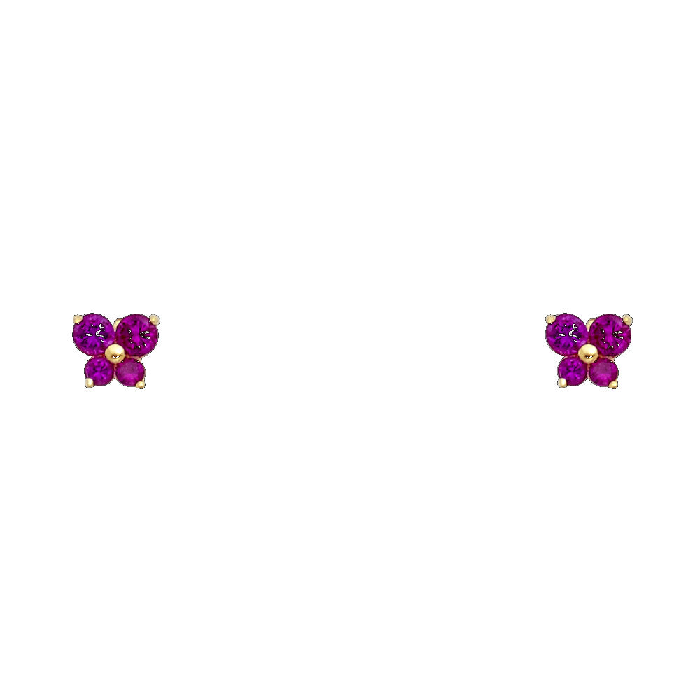 Little Flutter Birthstone Studs | 14K Gold