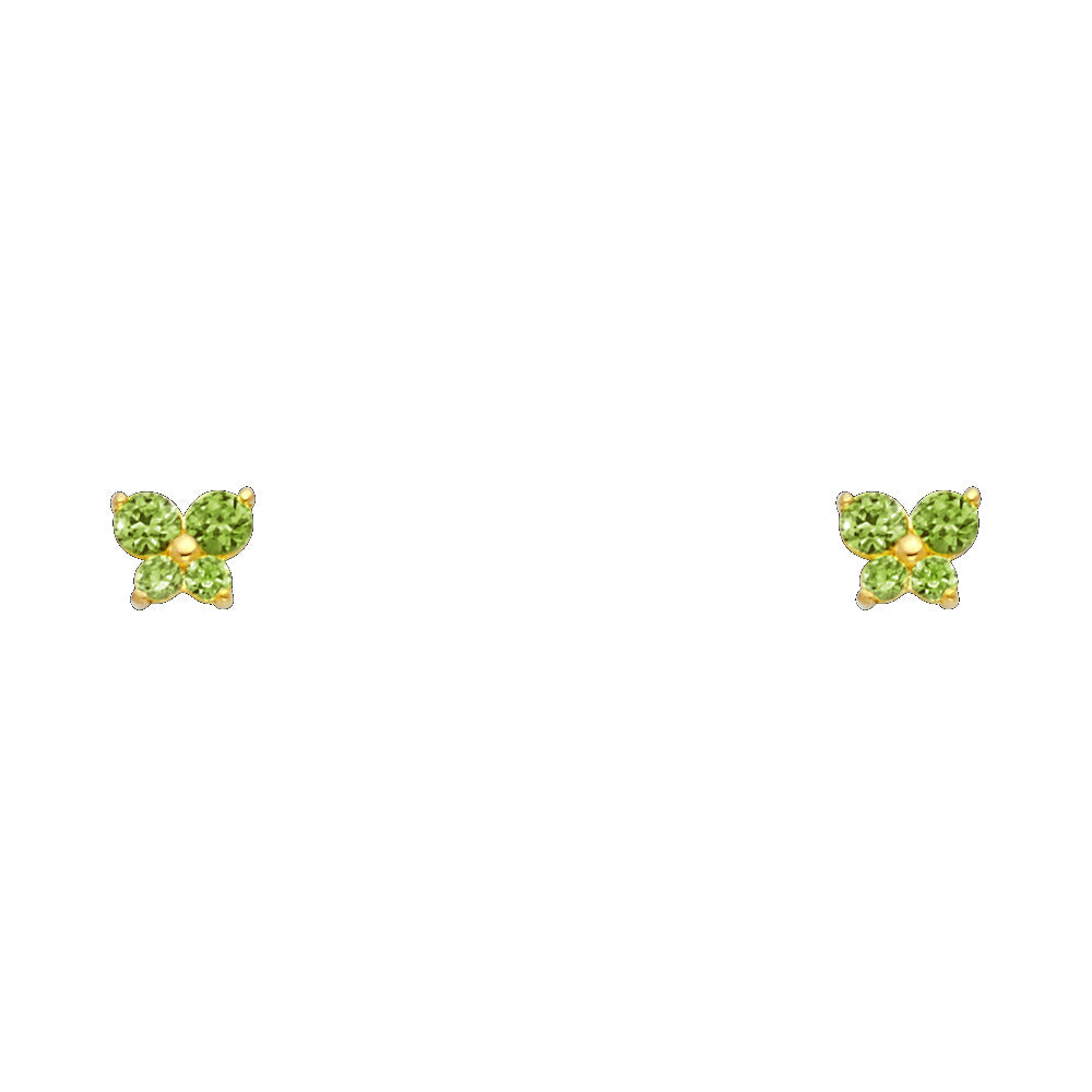 Little Flutter Birthstone Studs | 14K Gold