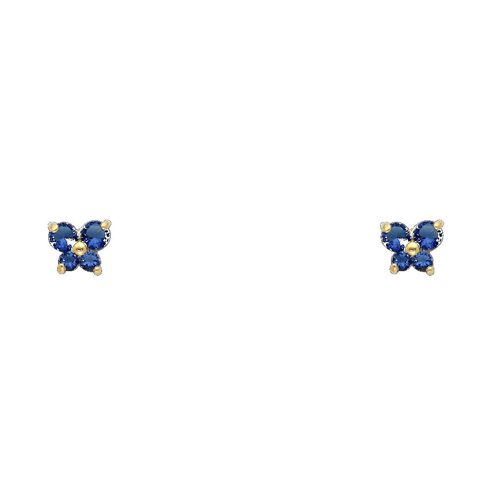 Little Flutter Birthstone Studs | 14K Gold