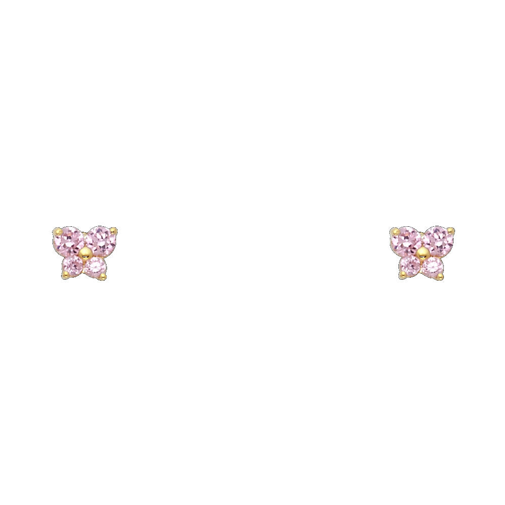 Little Flutter Birthstone Studs | 14K Gold