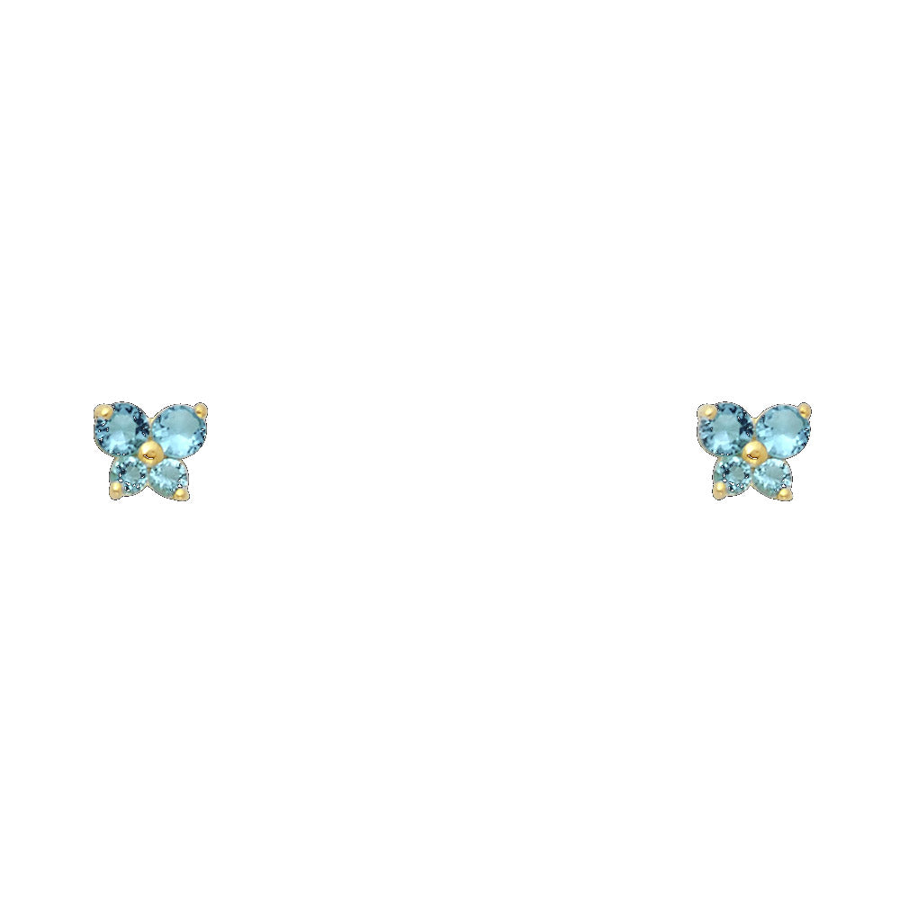 Little Flutter Birthstone Studs | 14K Gold