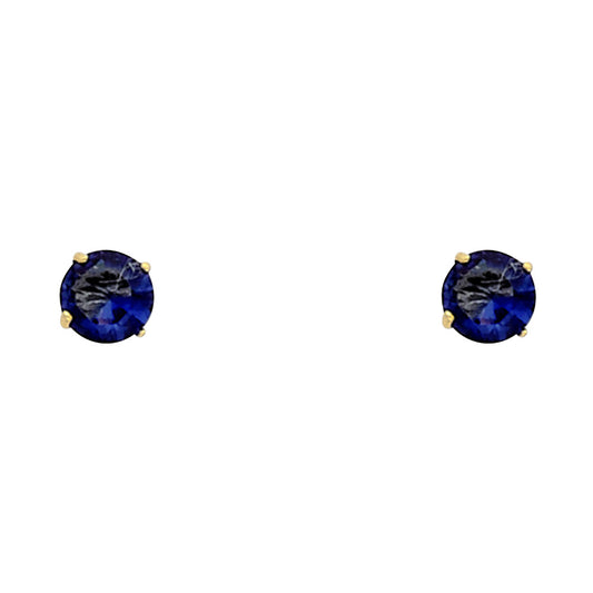 14K Gold 4mm Birthstone Basket Screw Back Stud Earrings