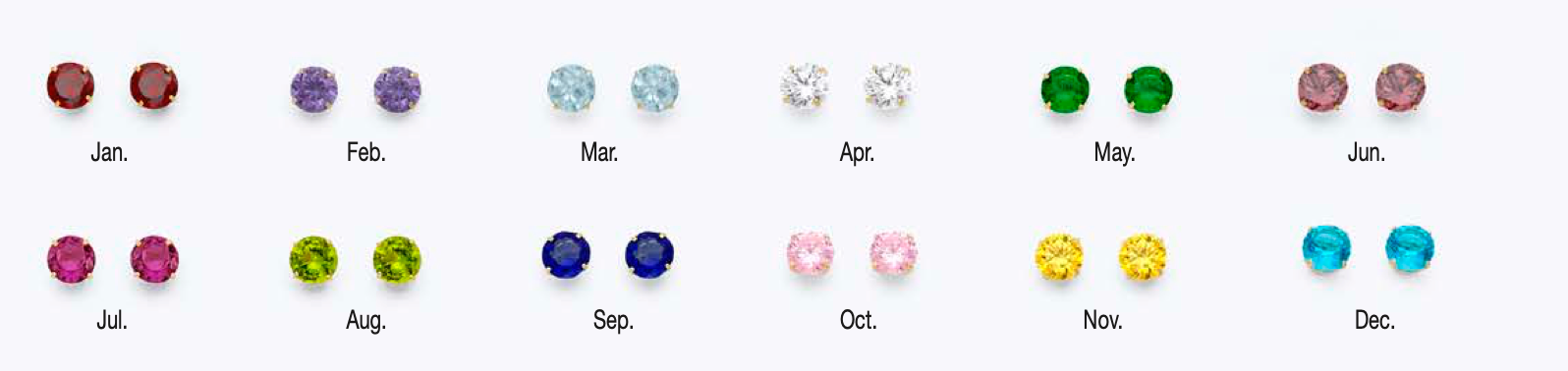 14K Gold 5mm Birthstone Basket Screw Back Stud Earrings